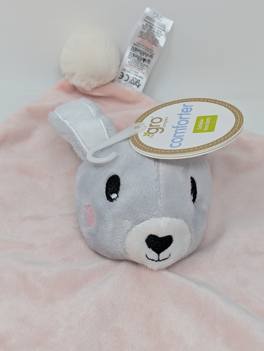 Gro Company Lovey Bunny Rabbit Baby Security Blanket tail